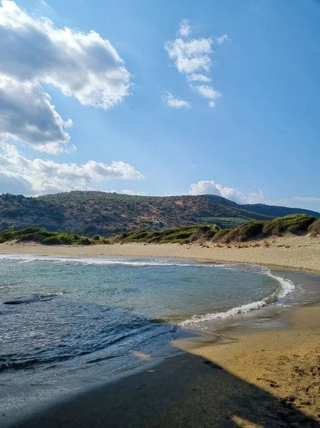 Côte Grecque Avec Célèbre Naufrage Rouillé Dimitrios Glyfada Plage Près — Photo