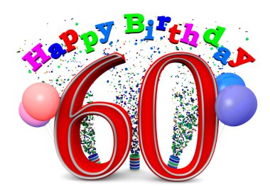 Happy 60th birthday clipart