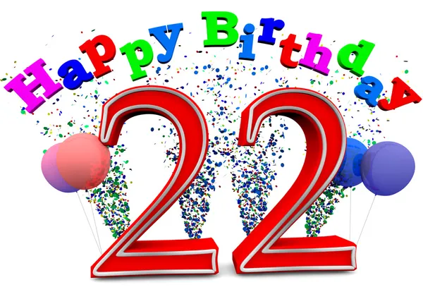 Happy 22th birthday — Stock Photo, Image