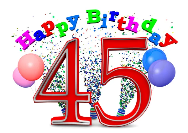 Happy 45th birthday — Stock Photo, Image