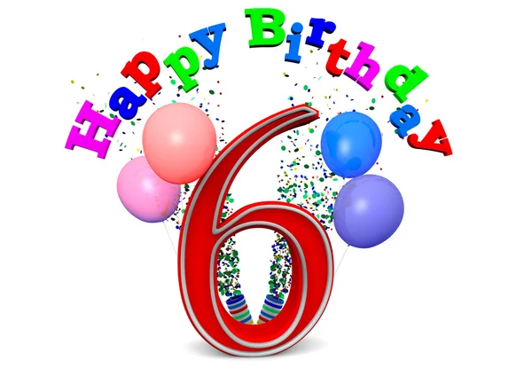 Happy 6th birthday — Stock Photo, Image