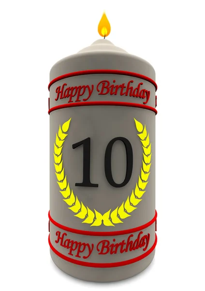 Birthday candle for 10th birthday — Stock Photo, Image