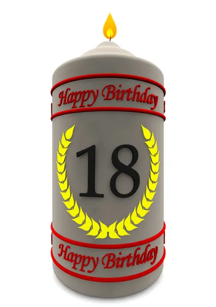 Birthday candle for 18th birthday — Stock Photo, Image