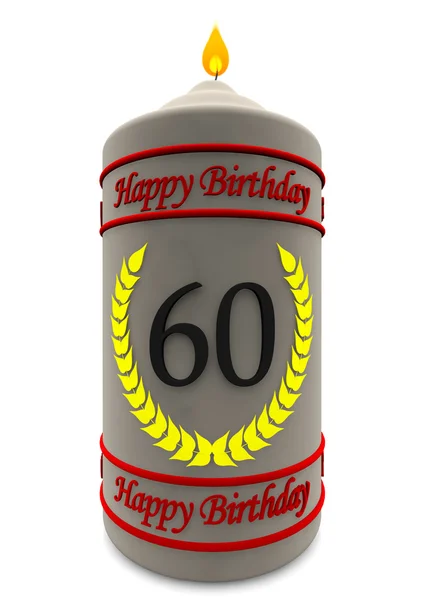 Birthday candle for 60th birthday — Stock Photo, Image