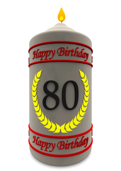 Birthday candle for 80th birthday — Stock Photo, Image