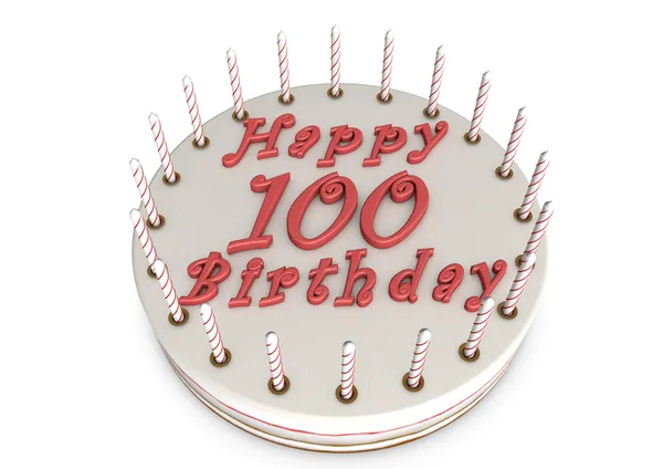 Crème taart voor 100e verjaardag — Stockfoto