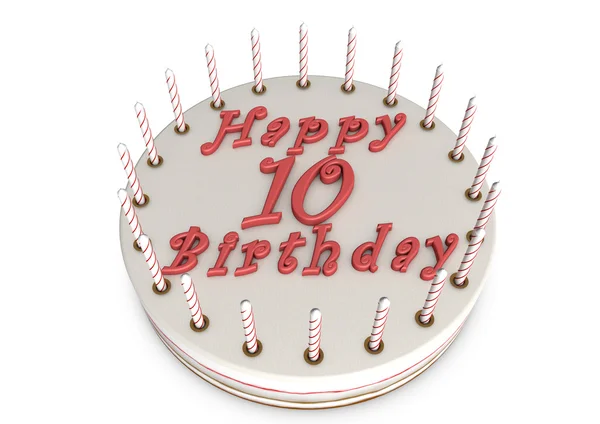 Crème taart voor 10e verjaardag — Stockfoto