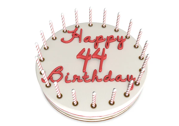44 doğum günü için kremalı pasta — Stok fotoğraf