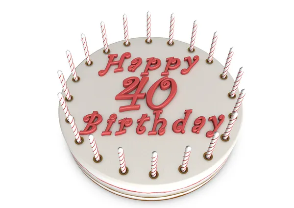 Kremalı pasta 40 doğum günü için — Stok fotoğraf
