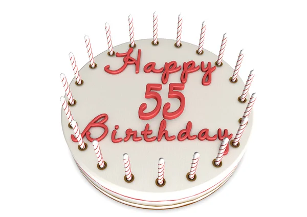 Cream pie for 55th birthday — Stock Photo, Image