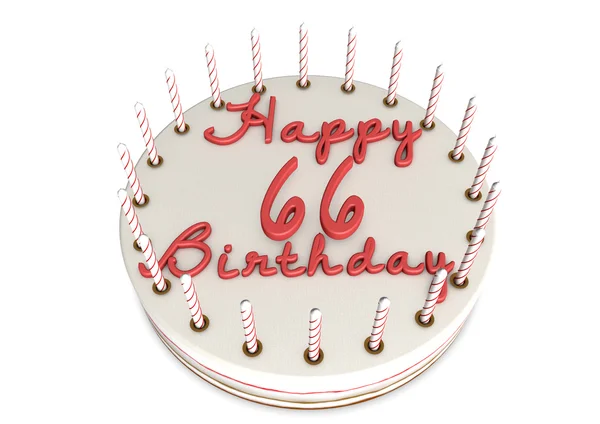 Crème taart voor 66e verjaardag — Stockfoto