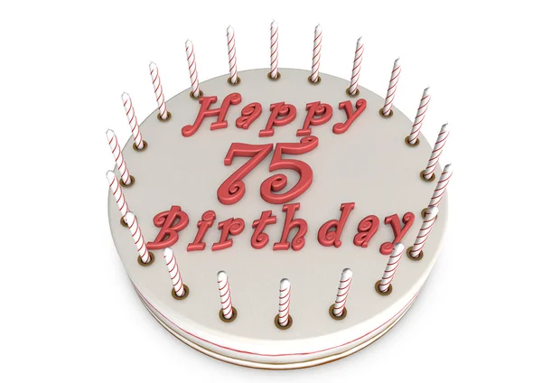 75 doğum günü için kremalı pasta — Stok fotoğraf