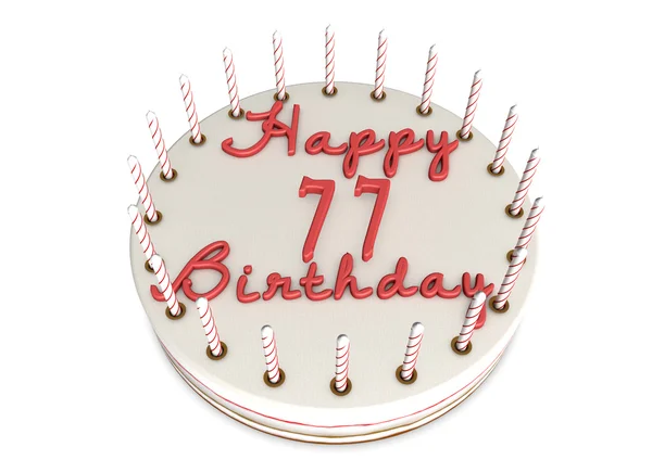 Cream pie for 77th birthday — Stock Photo, Image