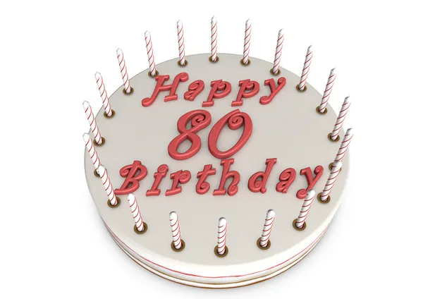 Cream pie for 80th birthday — Stock Photo, Image