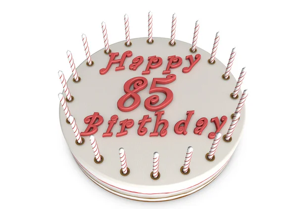 85 doğum günü için kremalı pasta — Stok fotoğraf