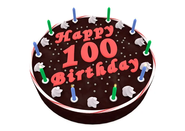 Schokoladenkuchen zum 100. Geburtstag — Stockfoto