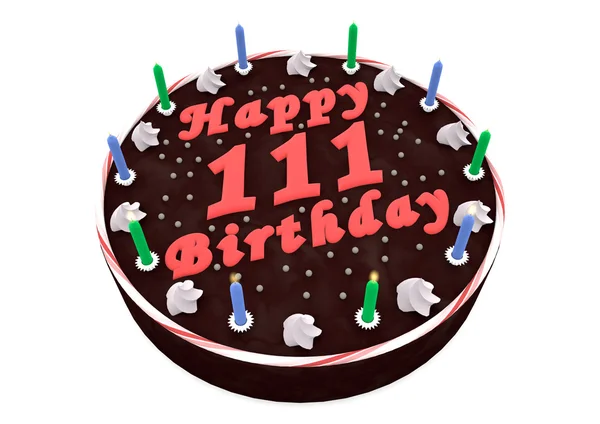 111 doğum günü için çikolatalı kek — Stok fotoğraf