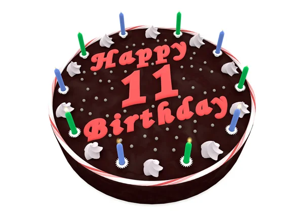 Chocolate cake for 11th birthday — Stock Photo, Image
