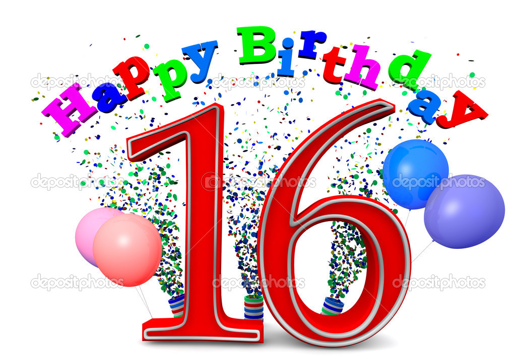 Alles Gute zum 16. Geburtstag — Stockfoto © jonaswolff 33680929