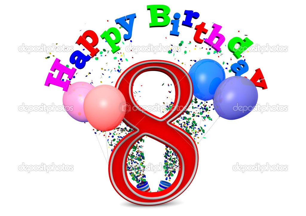  happy  8th birthday  Stock Photo  jonaswolff 33682041