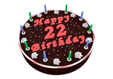 22 doğum günü için çikolatalı kek