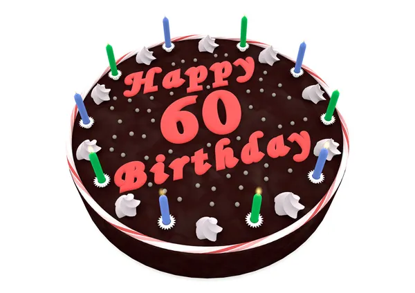 Chocolate cake for 60th birthday — Stock Photo, Image