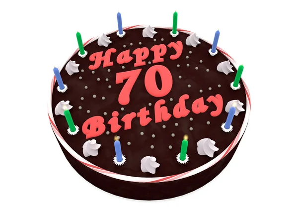 Chocolate cake for 70th birthday — Stock Photo, Image