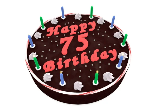 75 歳の誕生日のチョコレート ケーキ — ストック写真