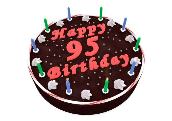 Chocolate cake for 95th birthday — Stock Photo, Image