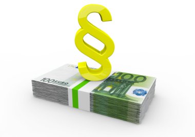 100 euro banknot altın paragraf ile bir bohça