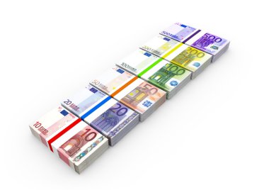 farklı değer ile Euro notlar