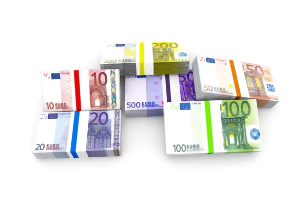 Euro notes with different value — Stock Photo, Image