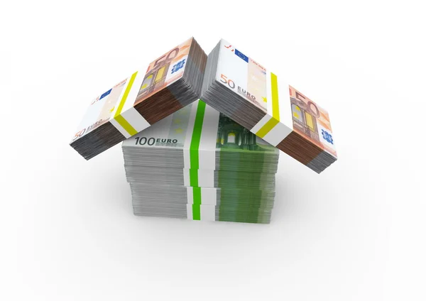 A house made of bundles of money — Stock Photo, Image