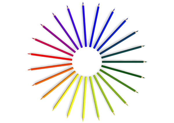 Circle of crayons — Stock Photo, Image