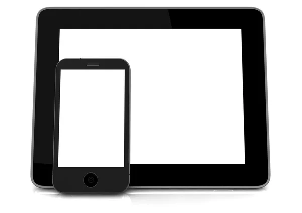 Tablet PC- en telefoon — Stockfoto