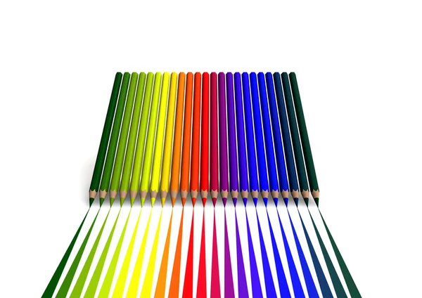 Kredki z ślad kolor liniowy — Zdjęcie stockowe