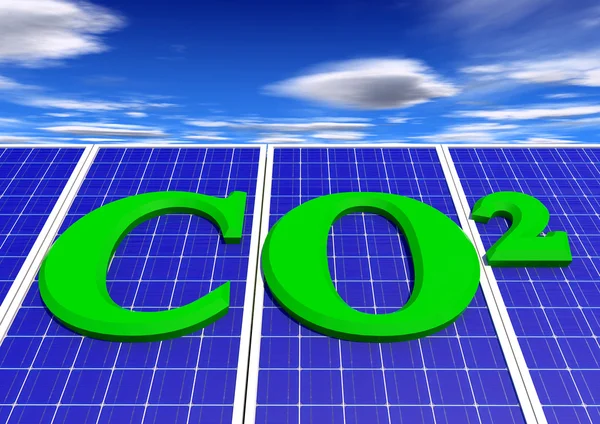 CO2 e Solar — Fotografia de Stock