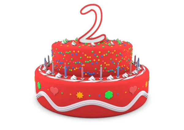 Пирог с днем рождения — стоковое фото