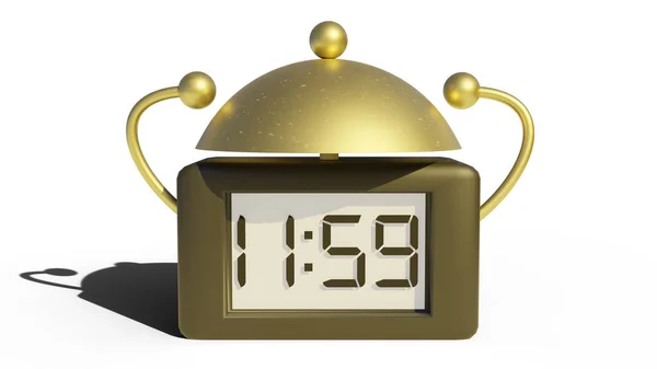 Rendering Mixed Vintage Digital Alarm Clock Hires — Stock Photo, Image