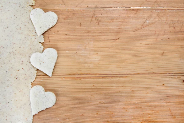 Vánoční cookie dekorace bílé srdce — Stock fotografie