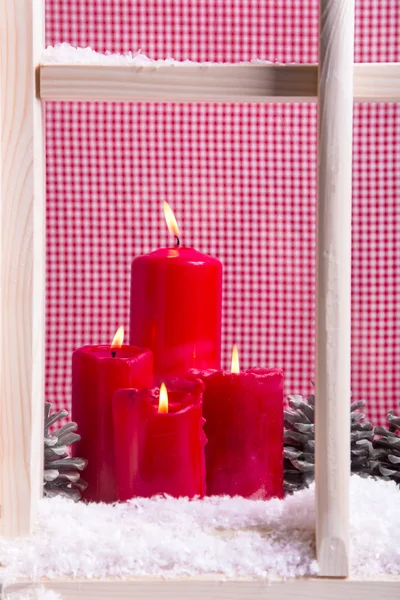 Decoración de alféizar de ventana de Navidad interior — Foto de Stock