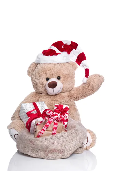 Cuddly teddy bear waving — Stock Photo, Image