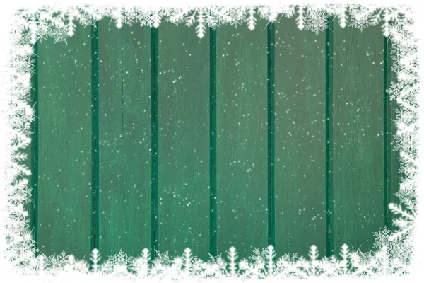 Parede de Natal de madeira verde — Fotografia de Stock