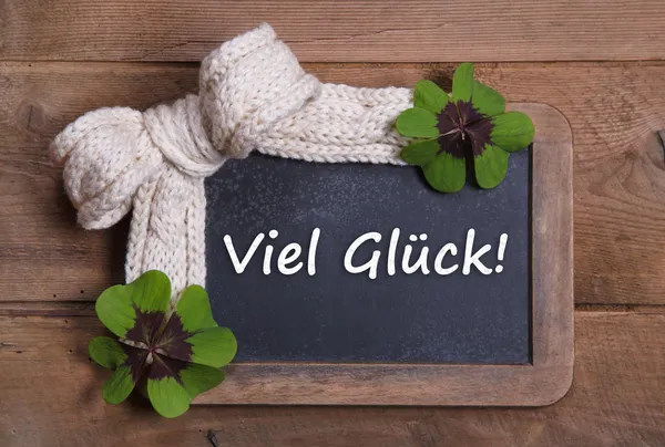 Tablero de menú con mensaje de buena suerte en alemán —  Fotos de Stock