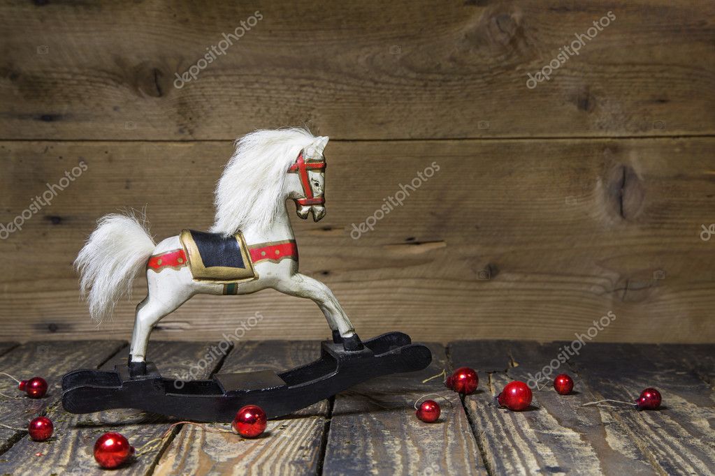old wooden rocking horse