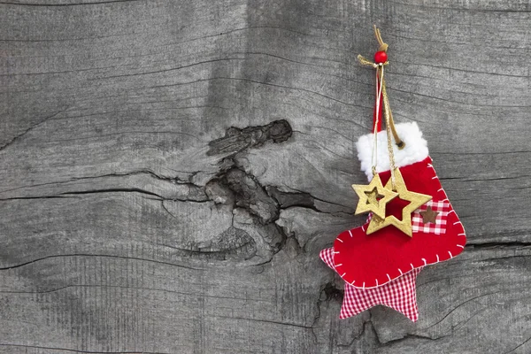 Rode Kerstmis of santa boot — Stockfoto