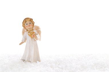 Beyaz ve altın Noel meleği