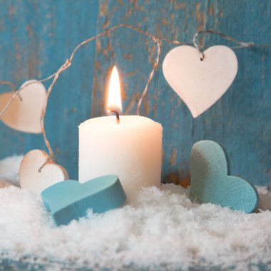 Kerst kaars in hart