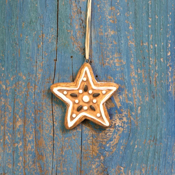Hanging gingerbread or cookies star — Stock Photo, Image