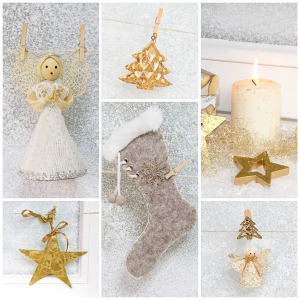 Collage of photos for christmas Stock Photo